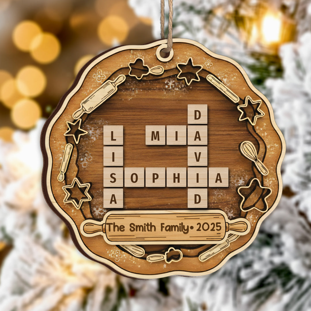 Custom Scrabble Name Kitchen Ornament - Personalized Family Baking Gift