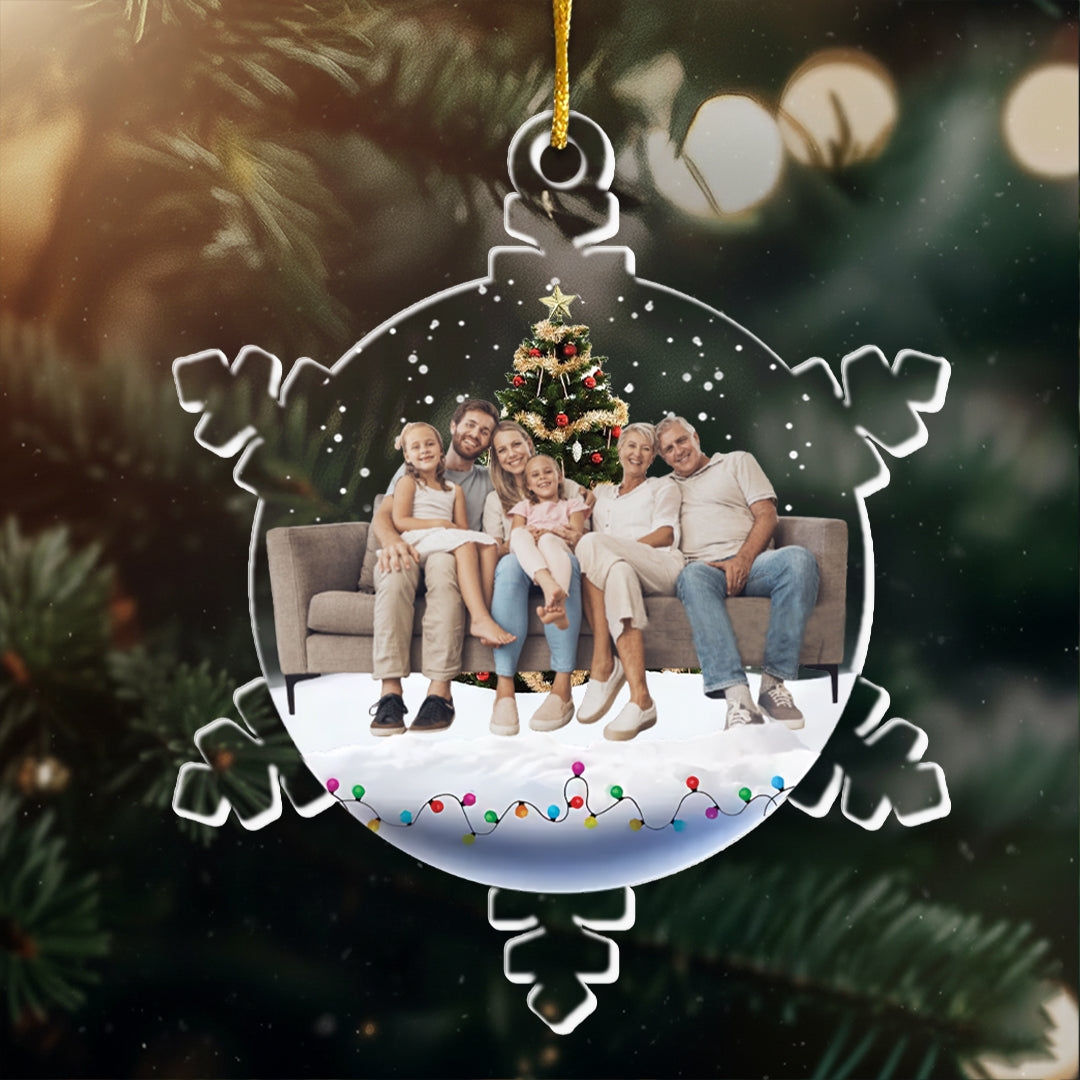 Snowflakes Custom Photo Family, Friends - Personalized Acrylic Photo Ornament