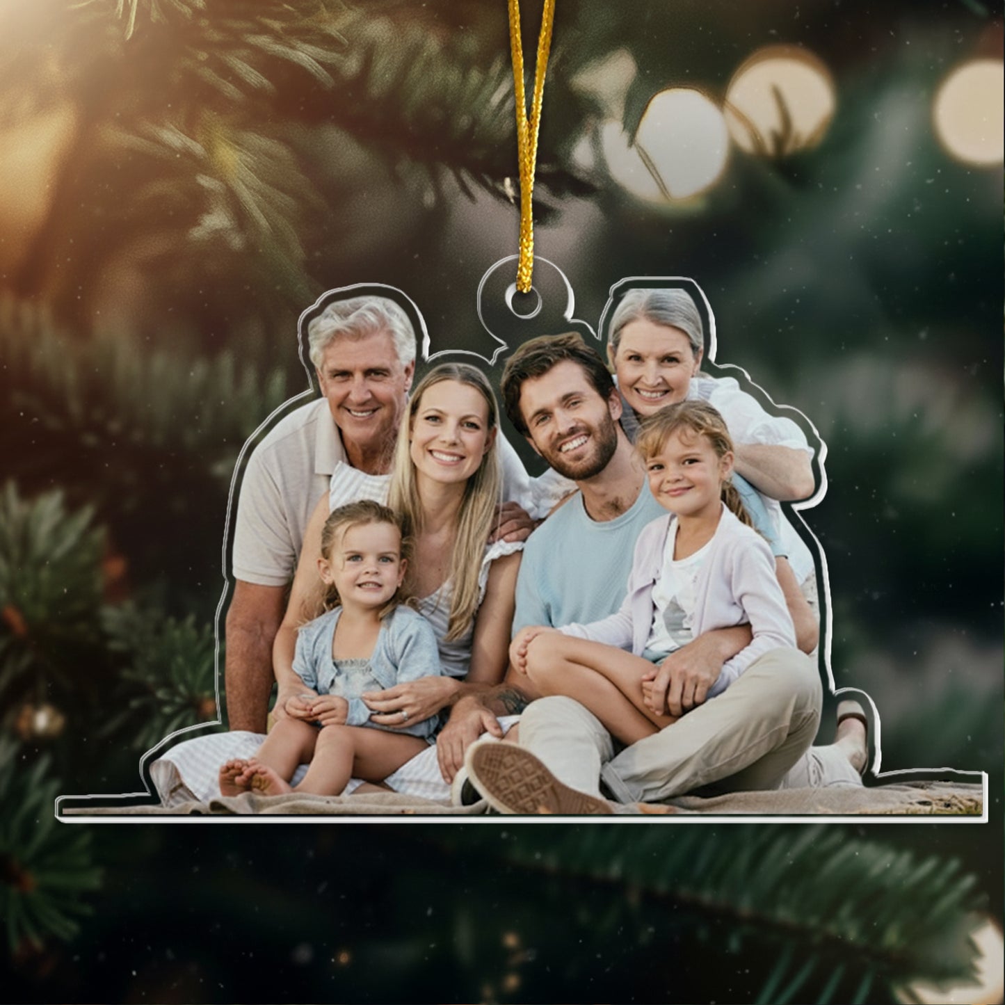 Gift For Grandparents - Personalized Family Photo Ornament