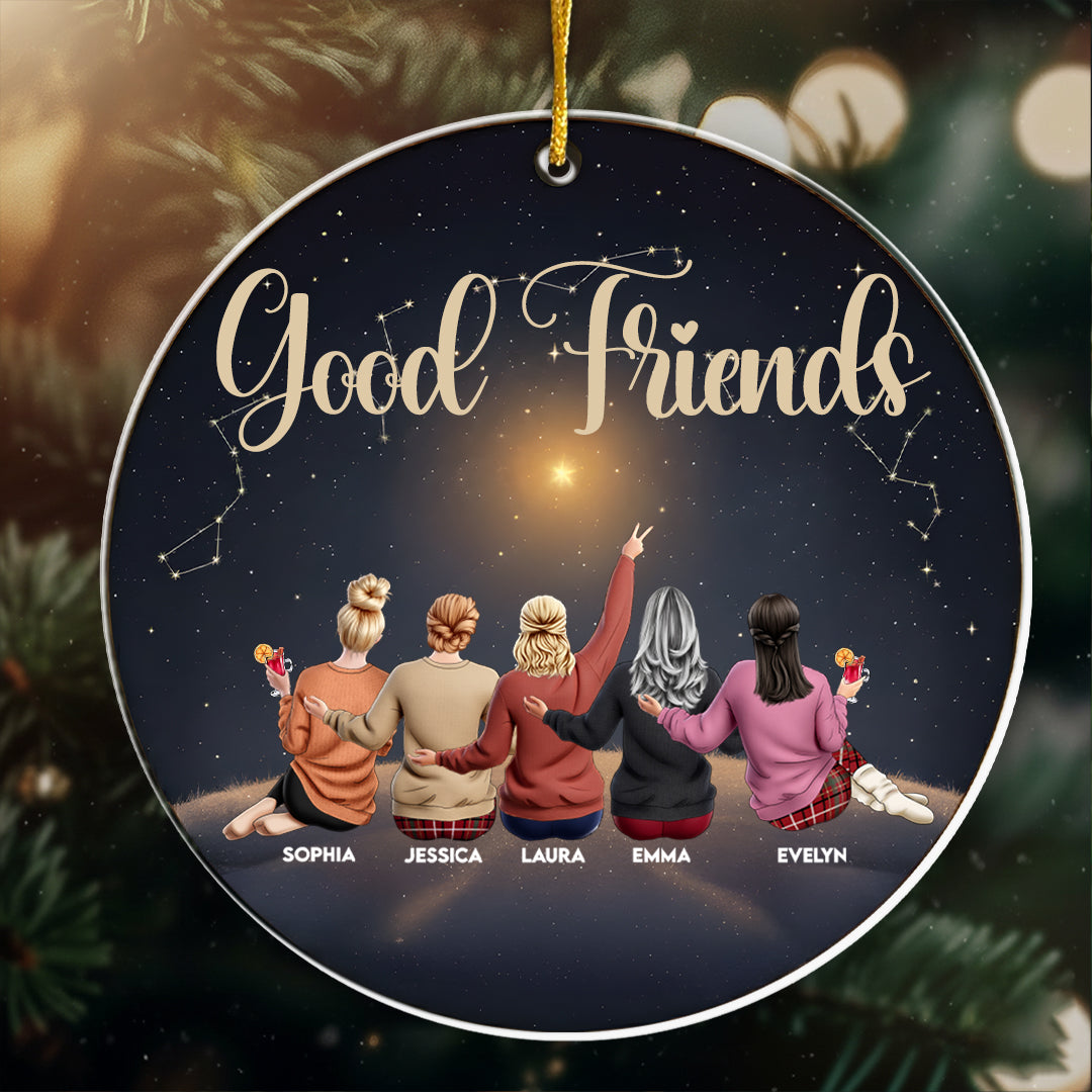 Friends Are The Light In Life - Thank You Gifts For Friends, Sisters - Personalized Acrylic Ornament - Christmas Gift For Friend