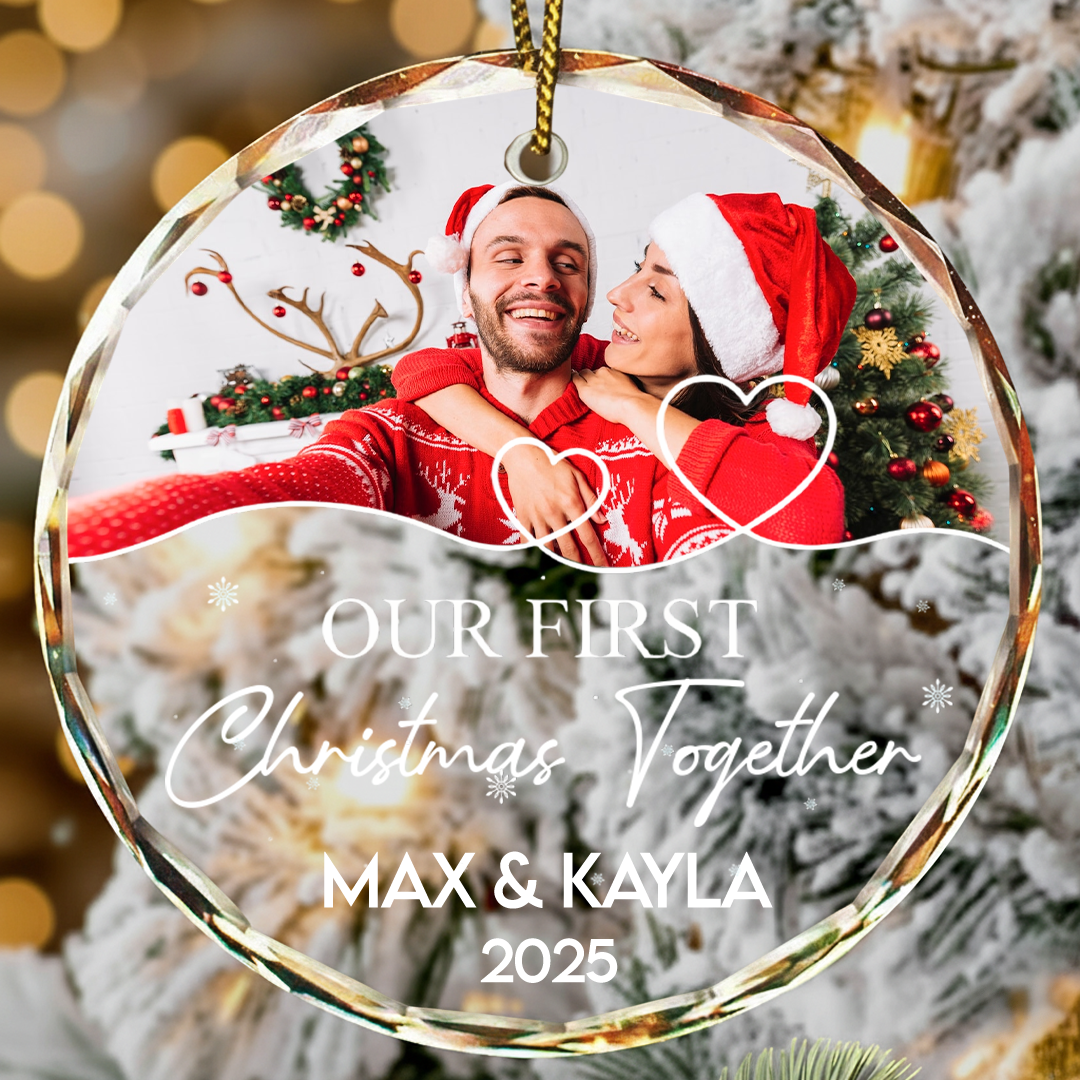 Our First Christmas - Personalized Glass Ornament