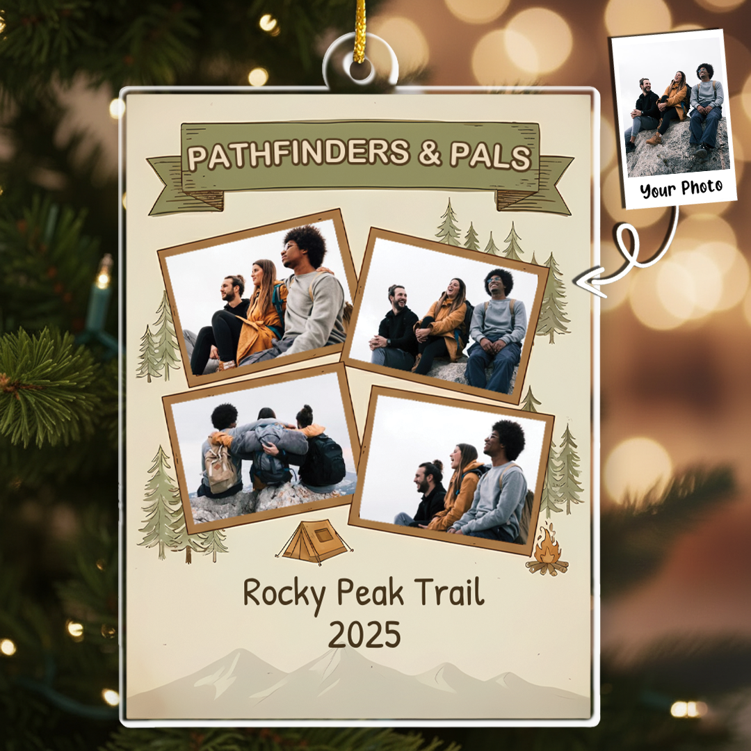 Pathfinders & Pals Personalized Hiking Adventure Ornament - Custom Destination Keepsake