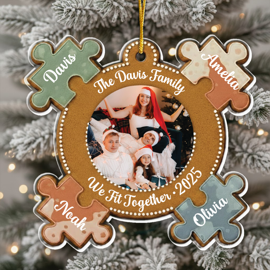 We Fit Together Gingerbread Ornament - Custom Name Keepsake