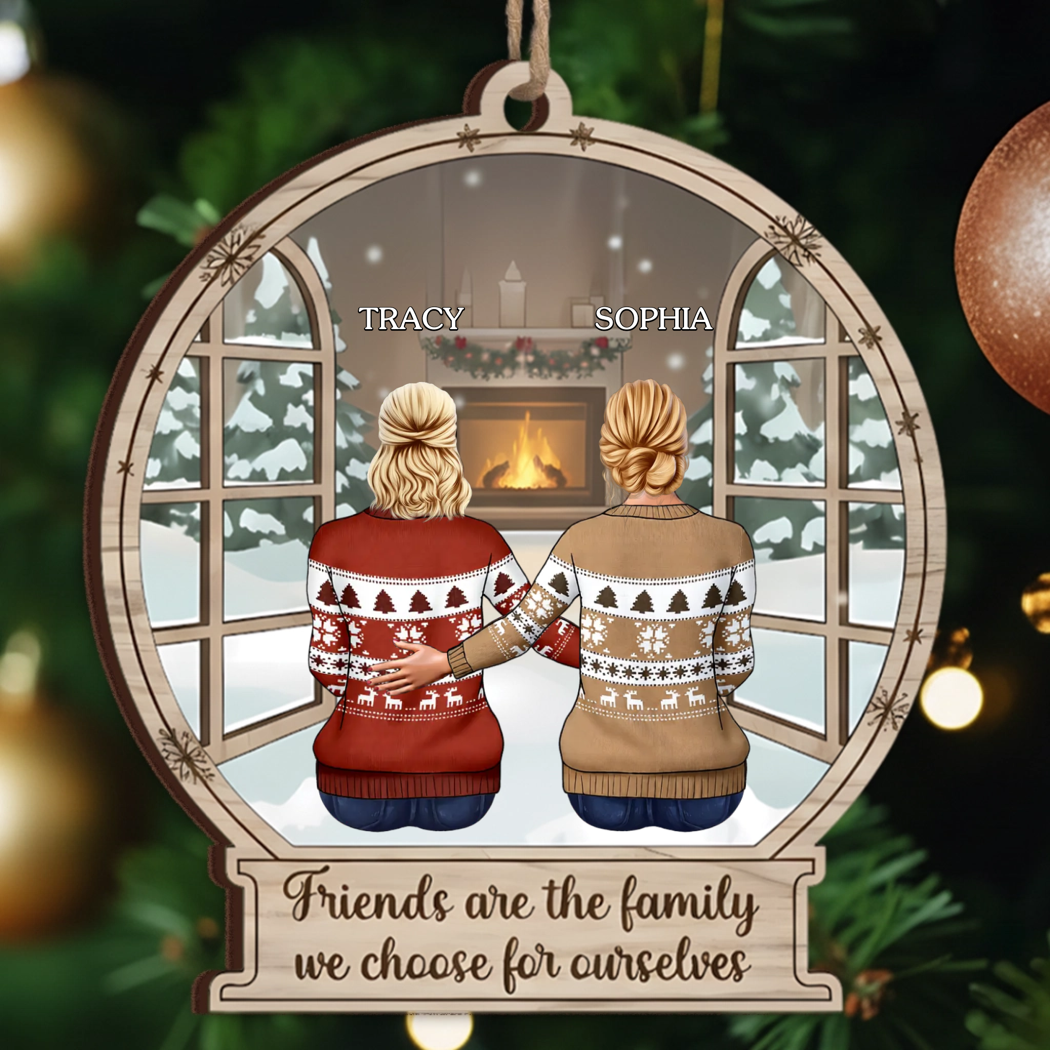 Friends Are The Family We Choose For Ourselves - Personalized Winter Best Friends Ornament