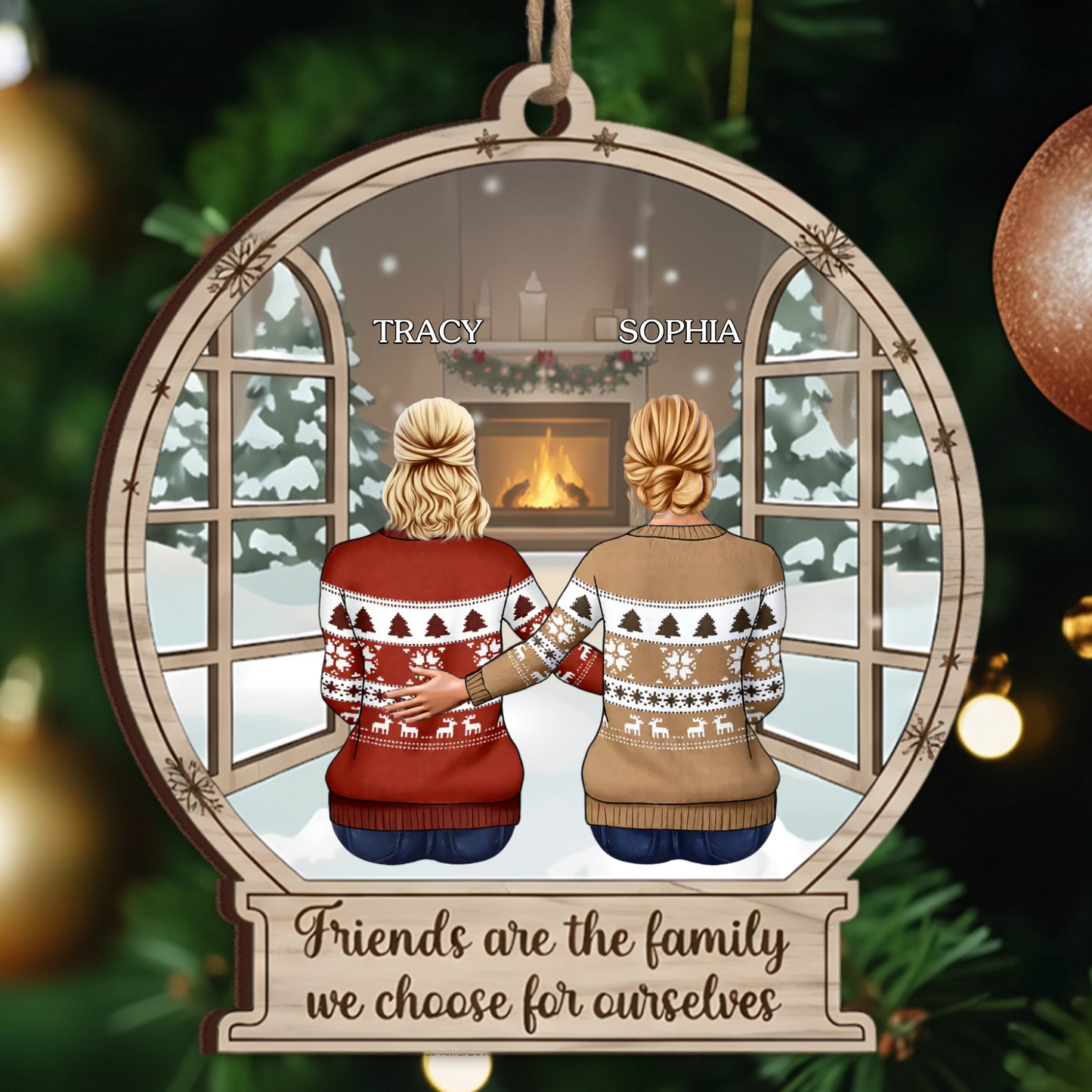 Friends Are The Family We Choose For Ourselves - Personalized Winter Best Friends Ornament