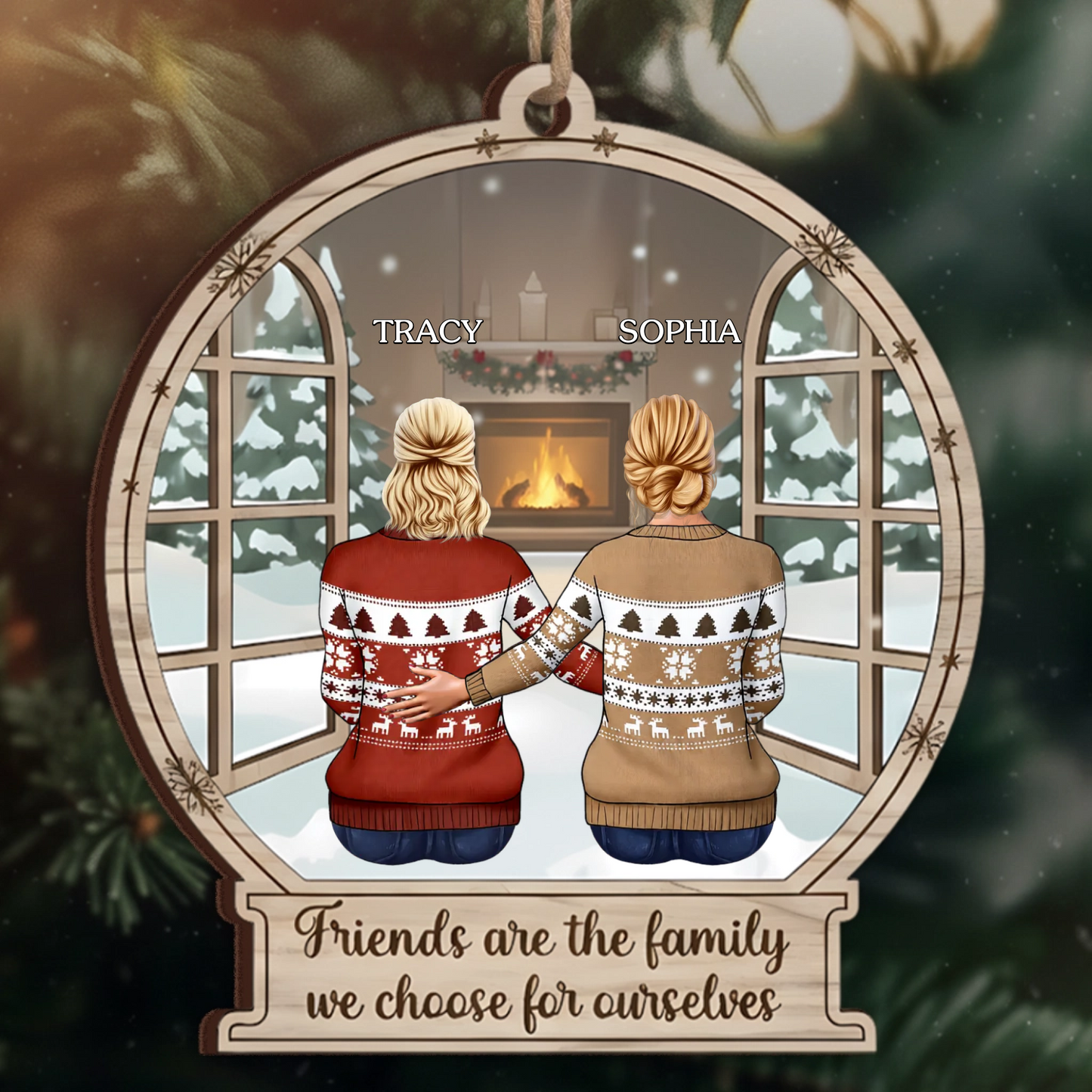 Friends Are The Family We Choose For Ourselves - Personalized Winter Best Friends Ornament
