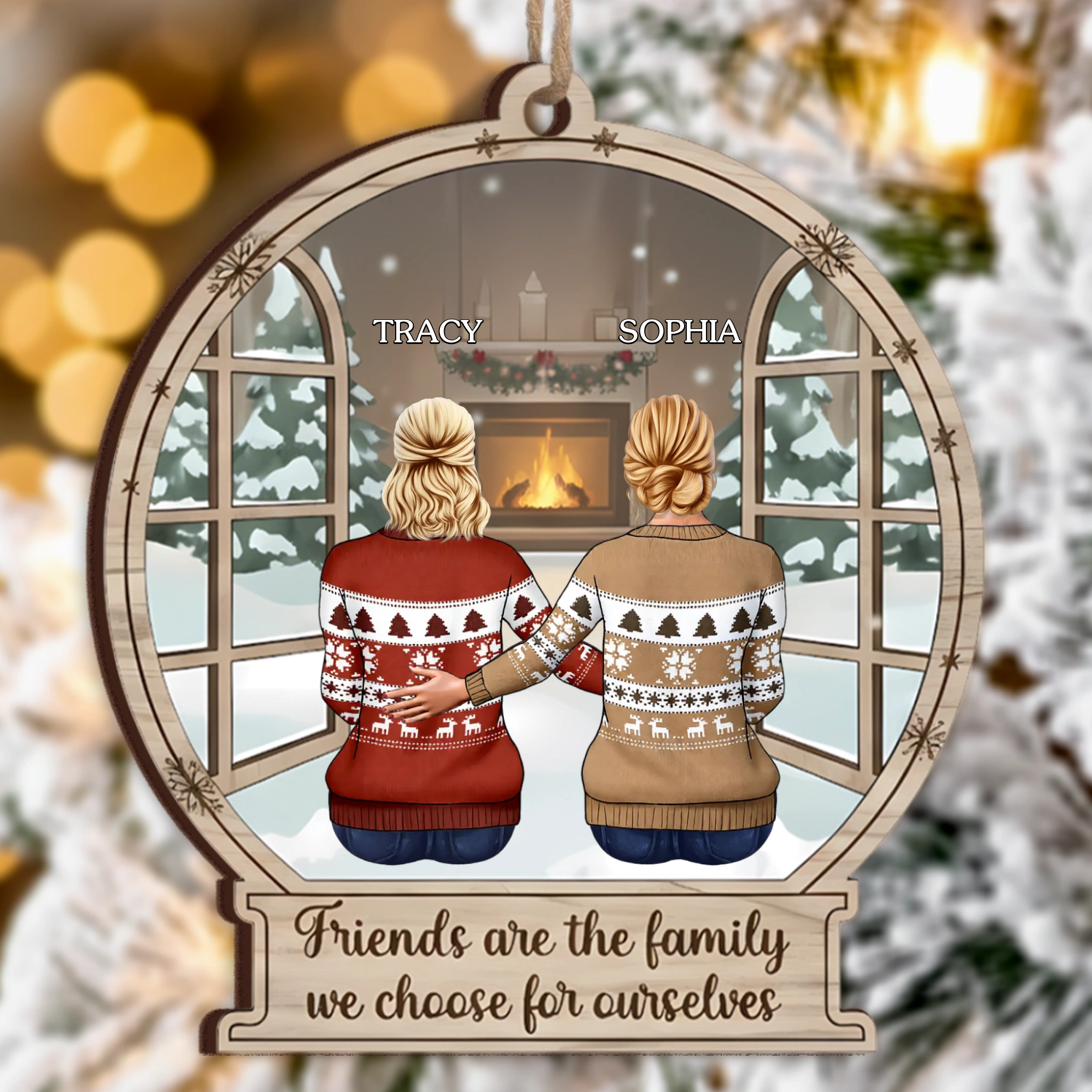 Friends Are The Family We Choose For Ourselves - Personalized Winter Best Friends Ornament