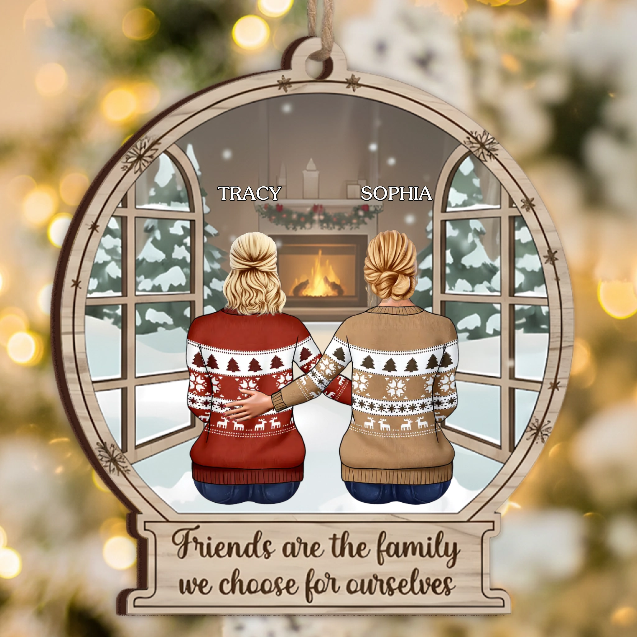 Friends Are The Family We Choose For Ourselves - Personalized Winter Best Friends Ornament