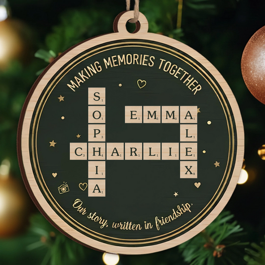 Making Memories Together Ornament - Personalized Name Connection Christmas Decor