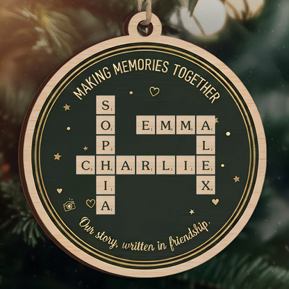 Making Memories Together Ornament - Personalized Name Connection Christmas Decor