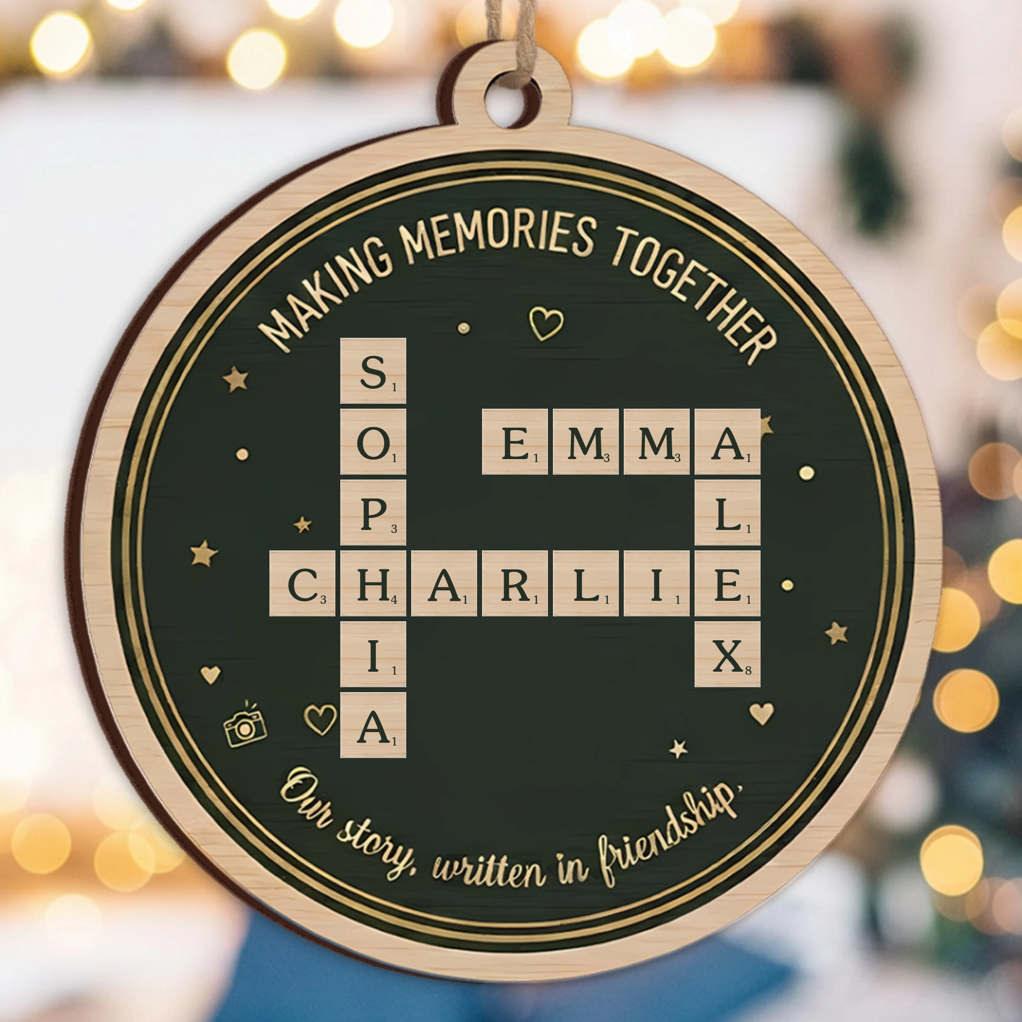Making Memories Together Ornament - Personalized Name Connection Christmas Decor