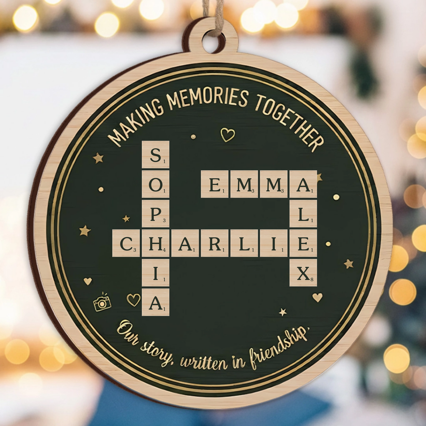 Making Memories Together Ornament - Personalized Name Connection Christmas Decor