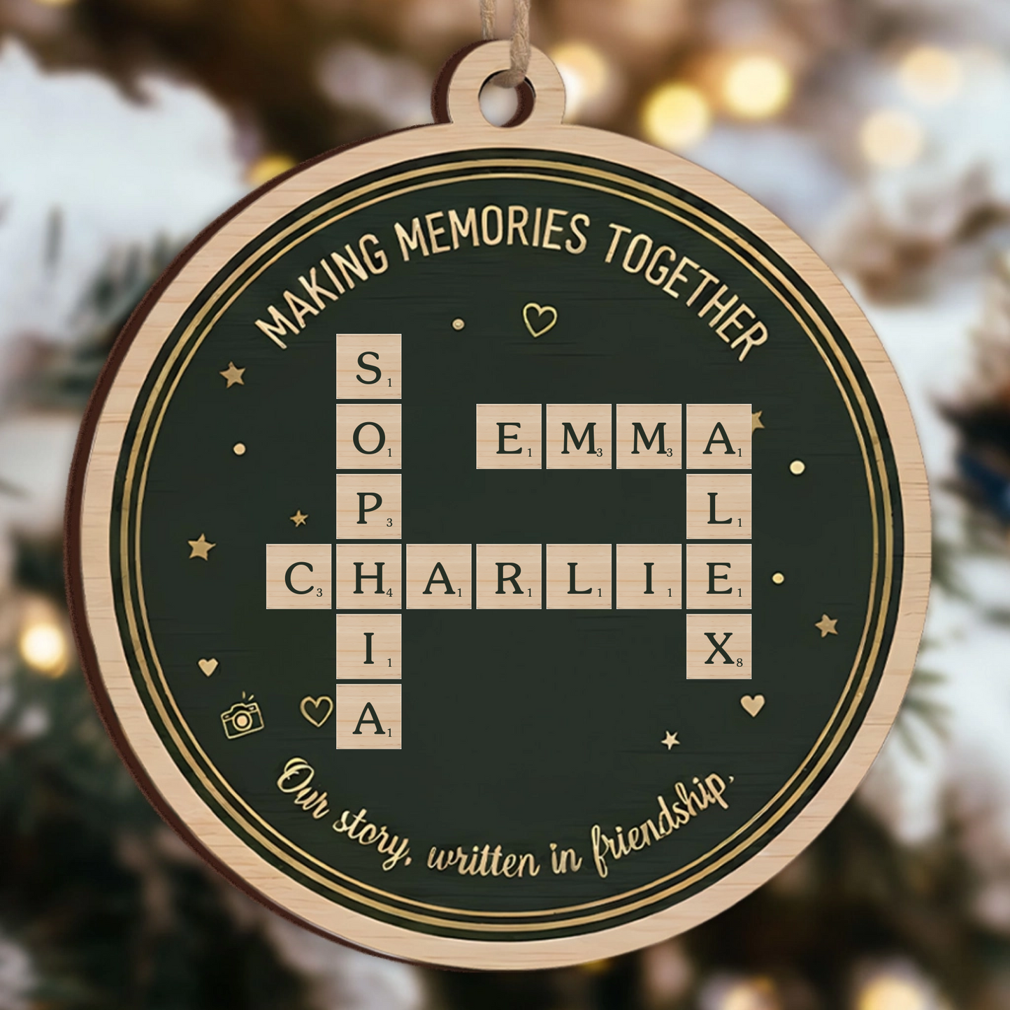 Making Memories Together Ornament - Personalized Name Connection Christmas Decor