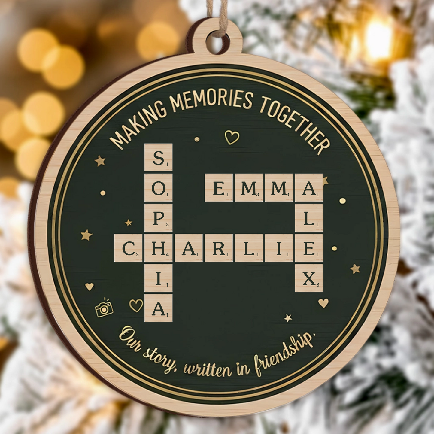 Making Memories Together Ornament - Personalized Name Connection Christmas Decor