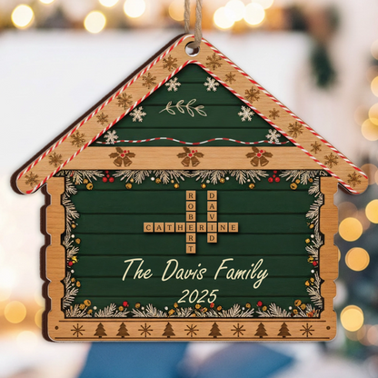 First Home/New Home Personalized Ornament - Custom Family Name Tiles Gift