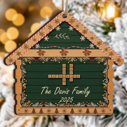 First Home/New Home Personalized Ornament - Custom Family Name Tiles Gift