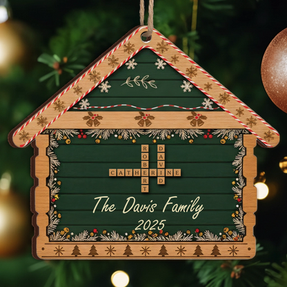 First Home/New Home Personalized Ornament - Custom Family Name Tiles Gift