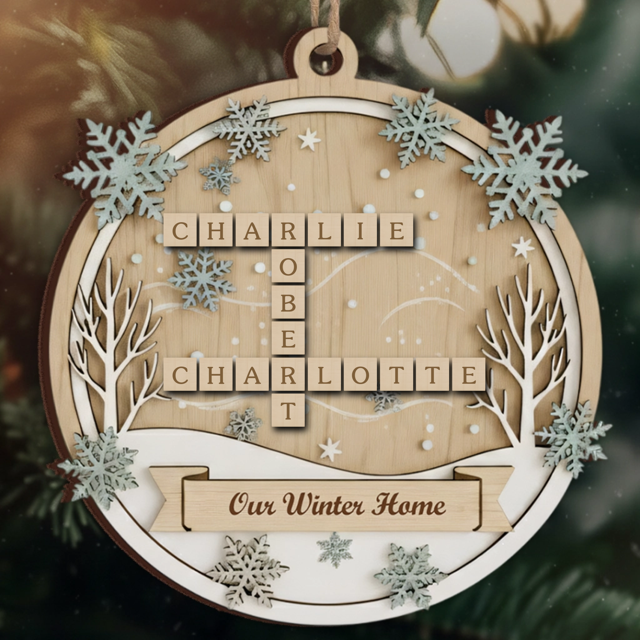 Winter Home Family Roles Ornament 2025 - Custom Name Keepsake
