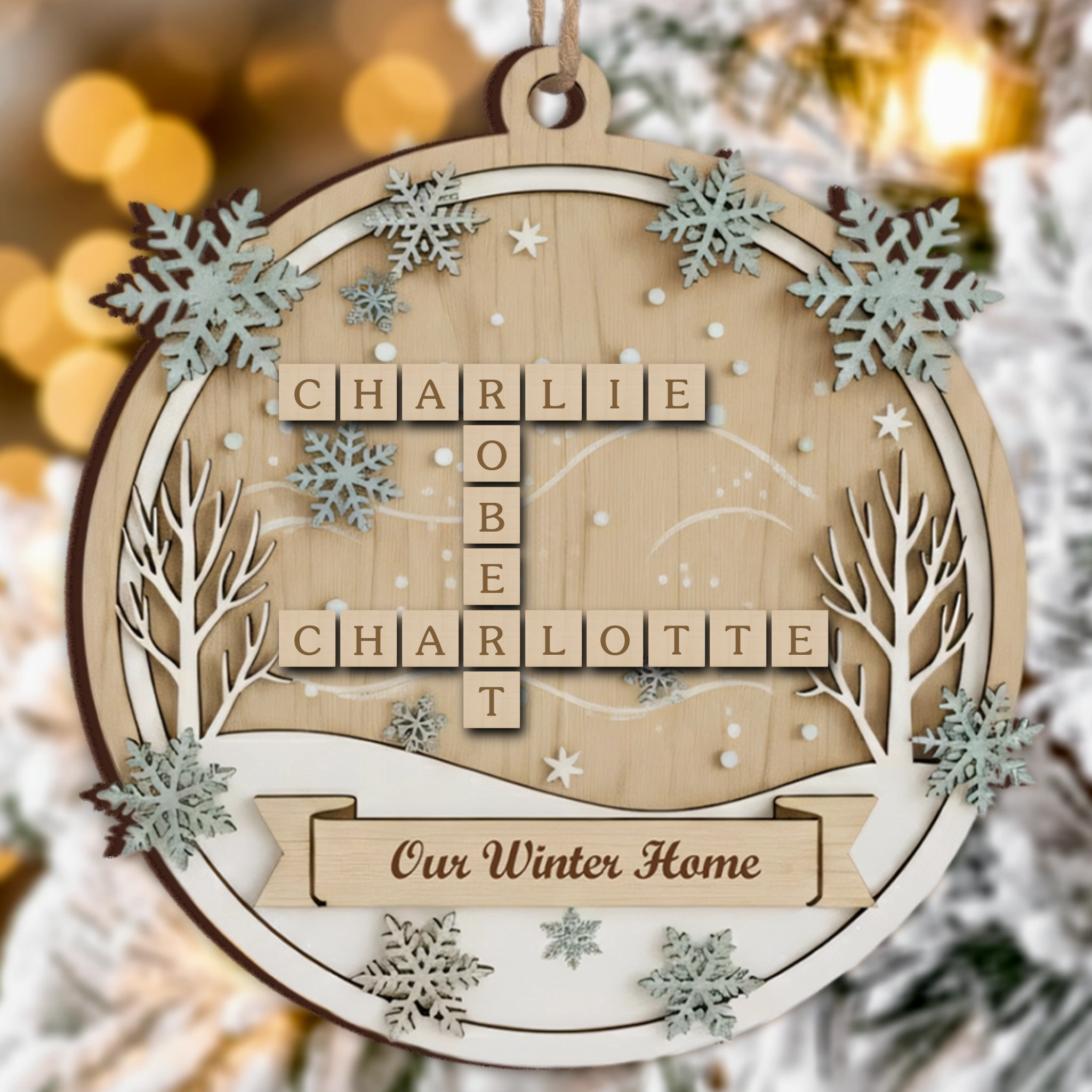 Winter Home Family Roles Ornament 2025 - Custom Name Keepsake