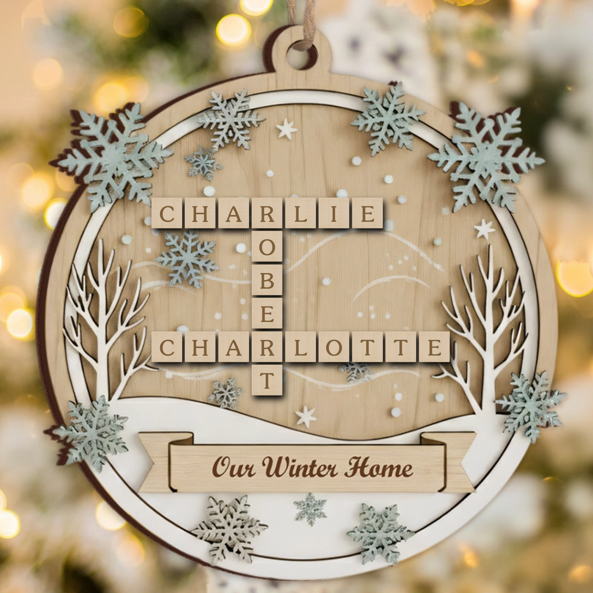 Winter Home Family Roles Ornament 2025 - Custom Name Keepsake
