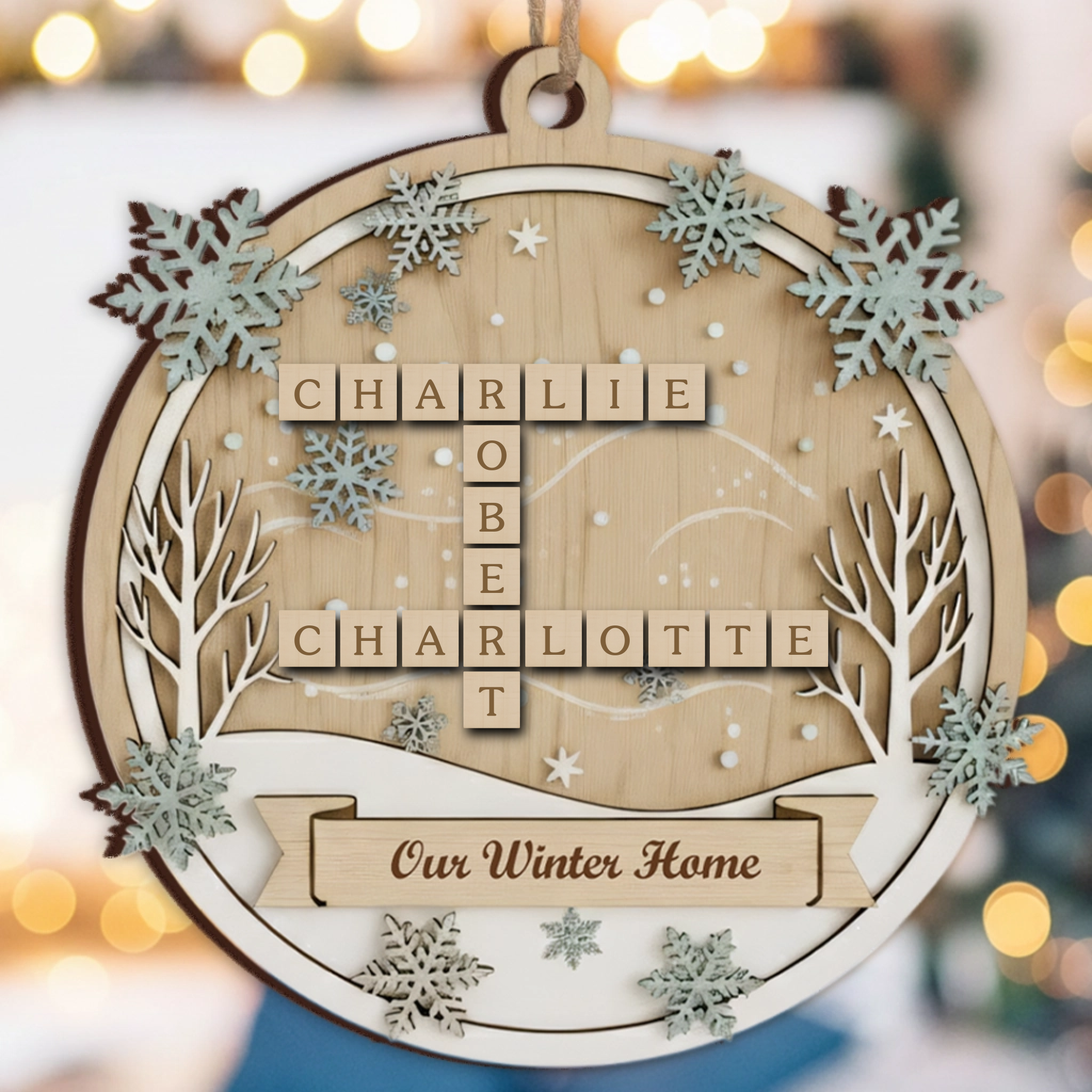 Winter Home Family Roles Ornament 2025 - Custom Name Keepsake