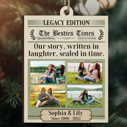 Legacy Edition Bestie Photo Ornament - Custom Names Keepsake
