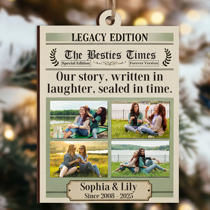 Legacy Edition Bestie Photo Ornament - Custom Names Keepsake