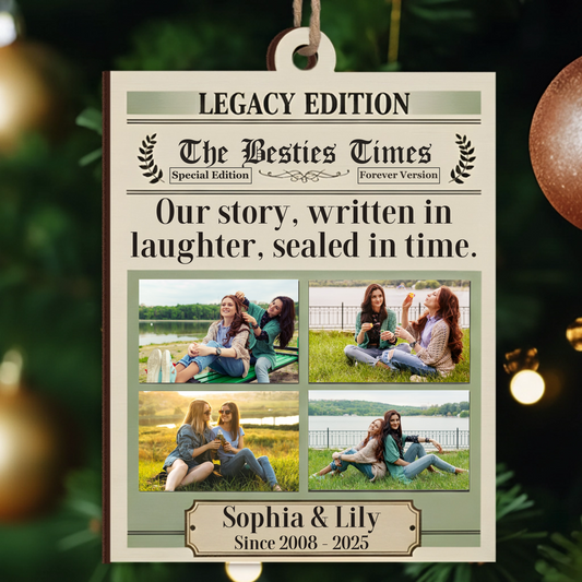 Legacy Edition Bestie Photo Ornament - Custom Names Keepsake