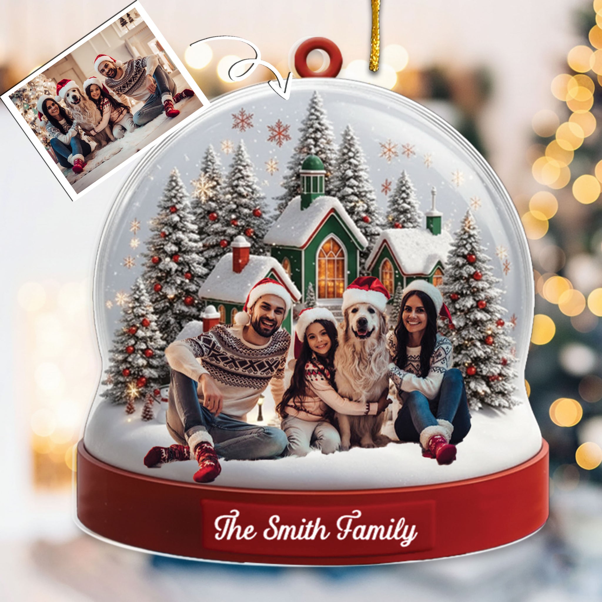 Custom Photo Acrylic Ornament - Personalized Christmas Birthday Gifts For Mom, Dad, Kids - Together Is The Best Place To Be