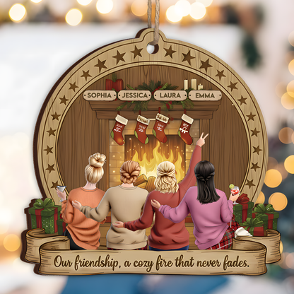 Our Friendship - Thank You Gifts For Friends, Sisters - Personalized Wood Ornament - Christmas Gift For Friend