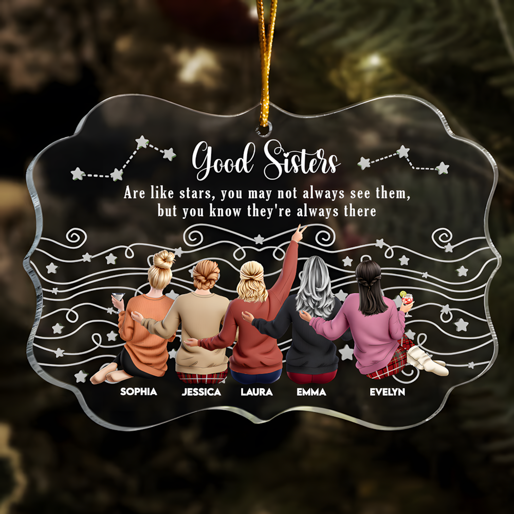 Friends Like Star - Thank You Gifts For Friends, Sisters - Personalized Acrylic Ornament - Christmas Gift For Friend