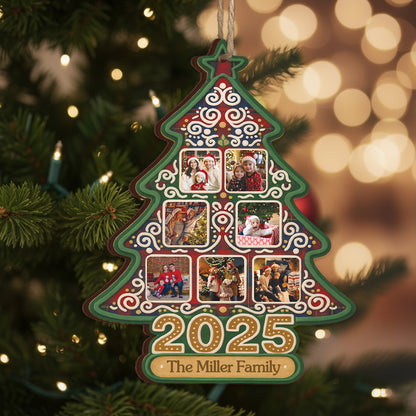 Custom Family Christmas Ornament 2025 – Personalized Photo Tree Hanging Keepsake Gift