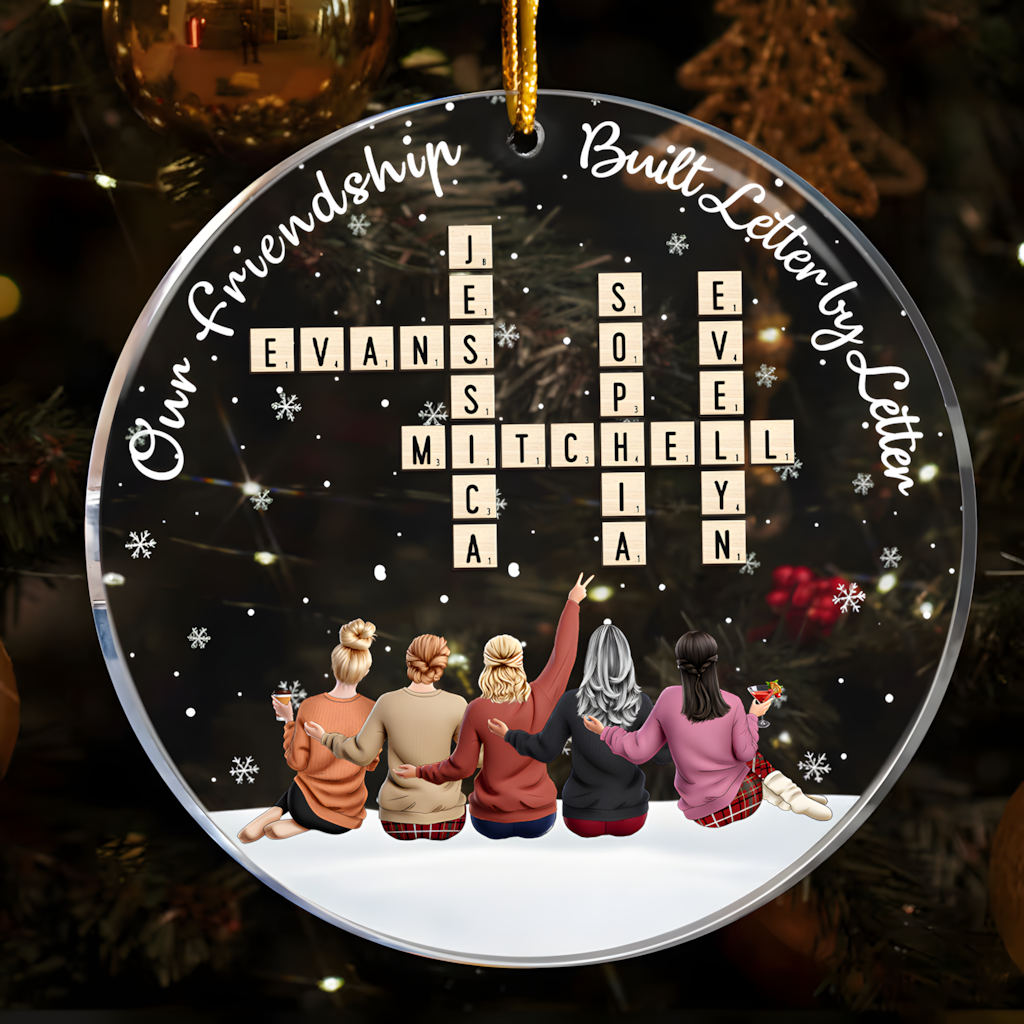 Our Friendship Built Letter By Letter - Personalized Best Friends Photo Ornament