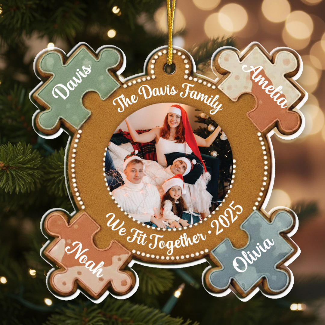 We Fit Together Gingerbread Ornament - Custom Name Keepsake