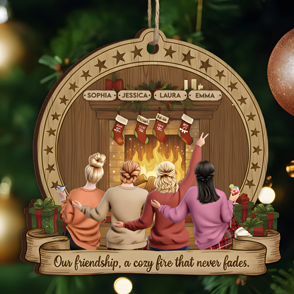 Our Friendship - Thank You Gifts For Friends, Sisters - Personalized Wood Ornament - Christmas Gift For Friend