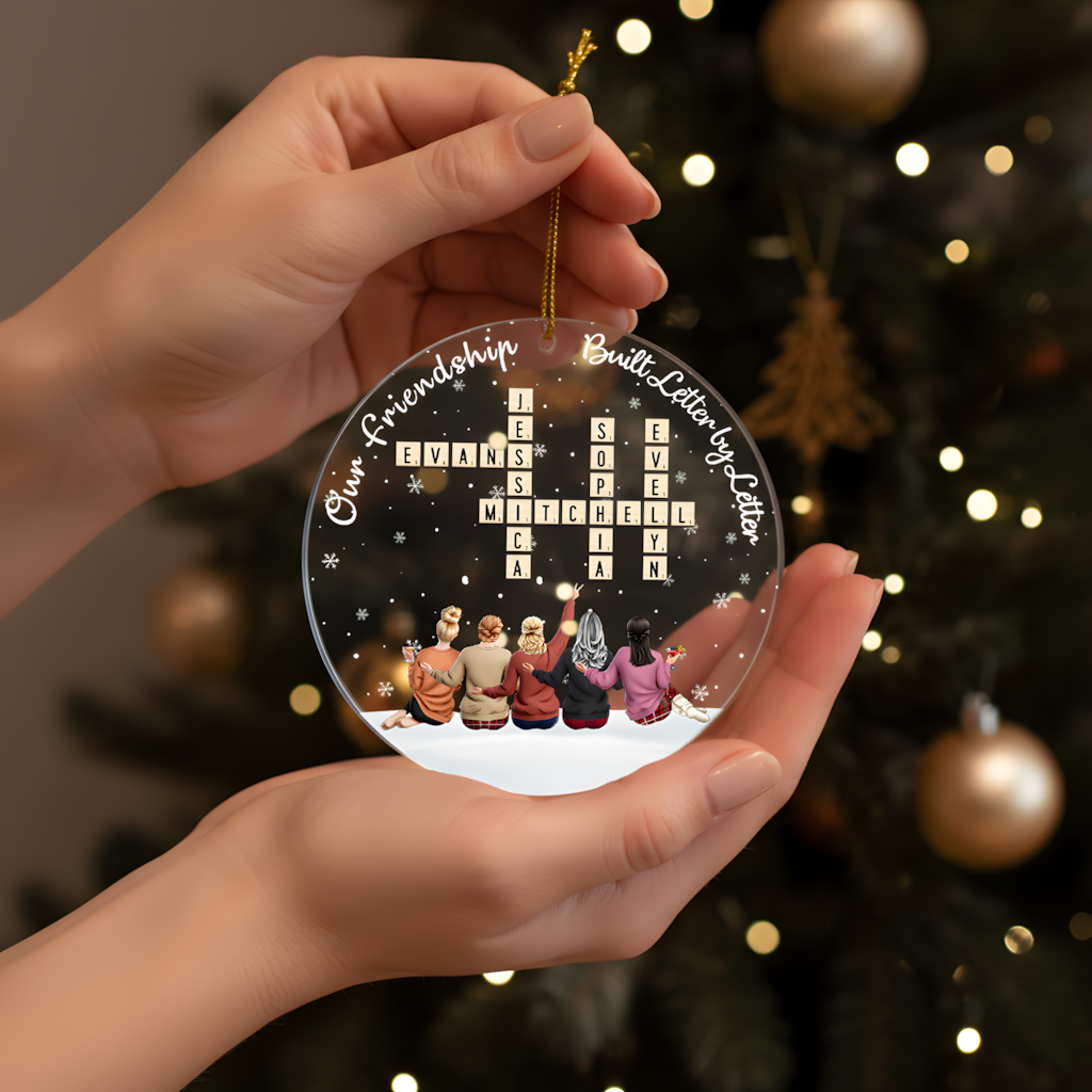 Our Friendship Built Letter By Letter - Personalized Best Friends Photo Ornament