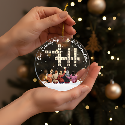 Our Friendship Built Letter By Letter - Personalized Best Friends Photo Ornament