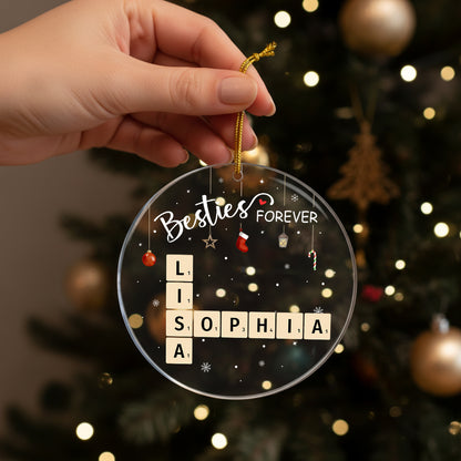 Sisters Forever Scrabble Custom Name - Personalized Acrylic Ornament
