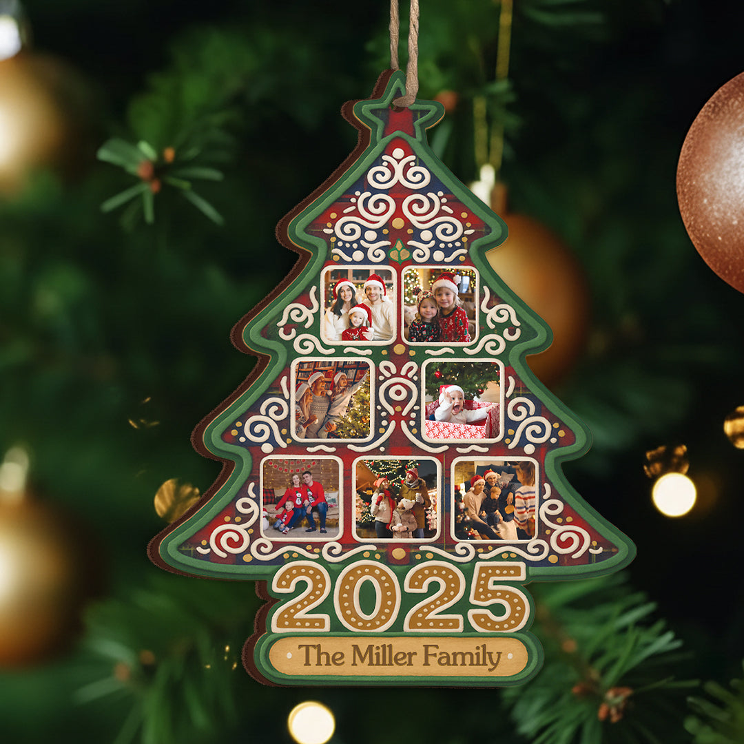 Custom Family Christmas Ornament 2025 – Personalized Photo Tree Hanging Keepsake Gift