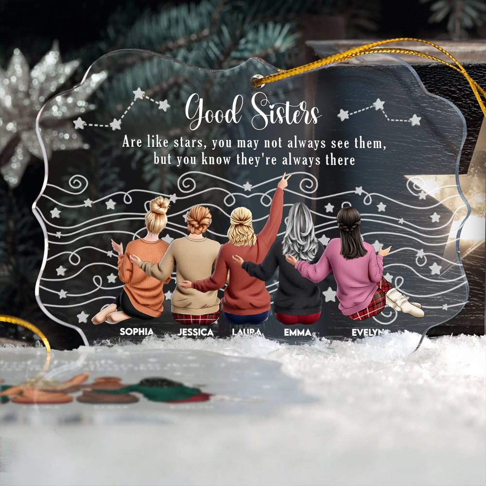 Friends Like Star - Thank You Gifts For Friends, Sisters - Personalized Acrylic Ornament - Christmas Gift For Friend
