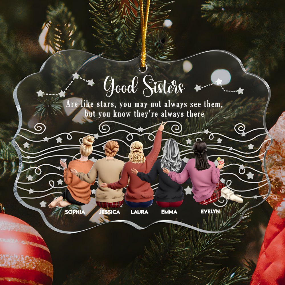 Friends Like Star - Thank You Gifts For Friends, Sisters - Personalized Acrylic Ornament - Christmas Gift For Friend
