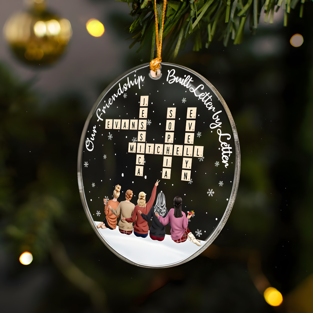 Our Friendship Built Letter By Letter - Personalized Best Friends Photo Ornament
