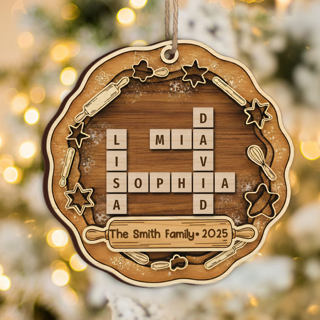Custom Scrabble Name Kitchen Ornament - Personalized Family Baking Gift