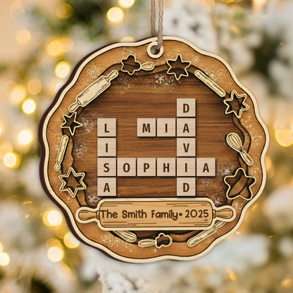 Custom Scrabble Name Kitchen Ornament - Personalized Family Baking Gift
