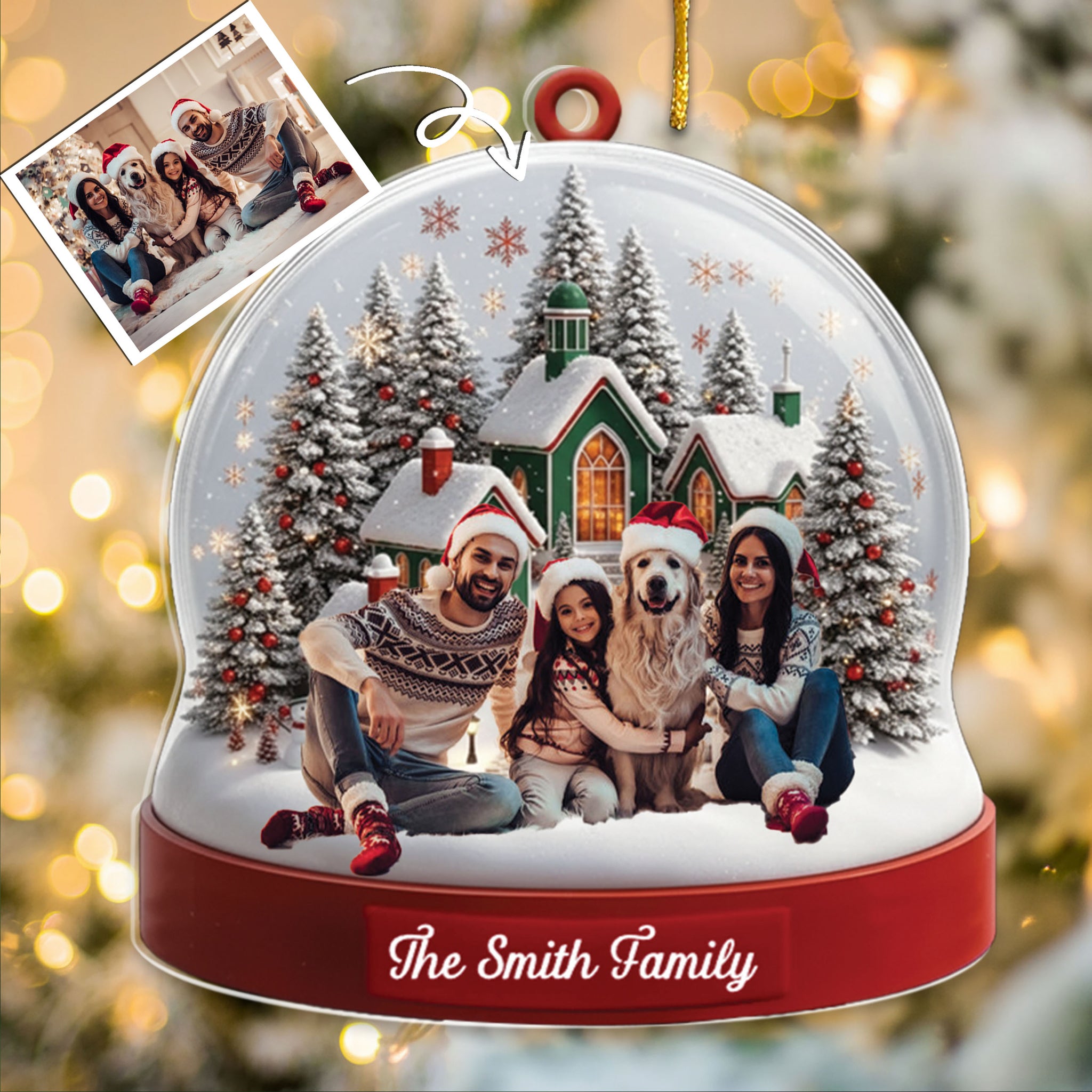 Custom Photo Acrylic Ornament - Personalized Christmas Birthday Gifts For Mom, Dad, Kids - Together Is The Best Place To Be
