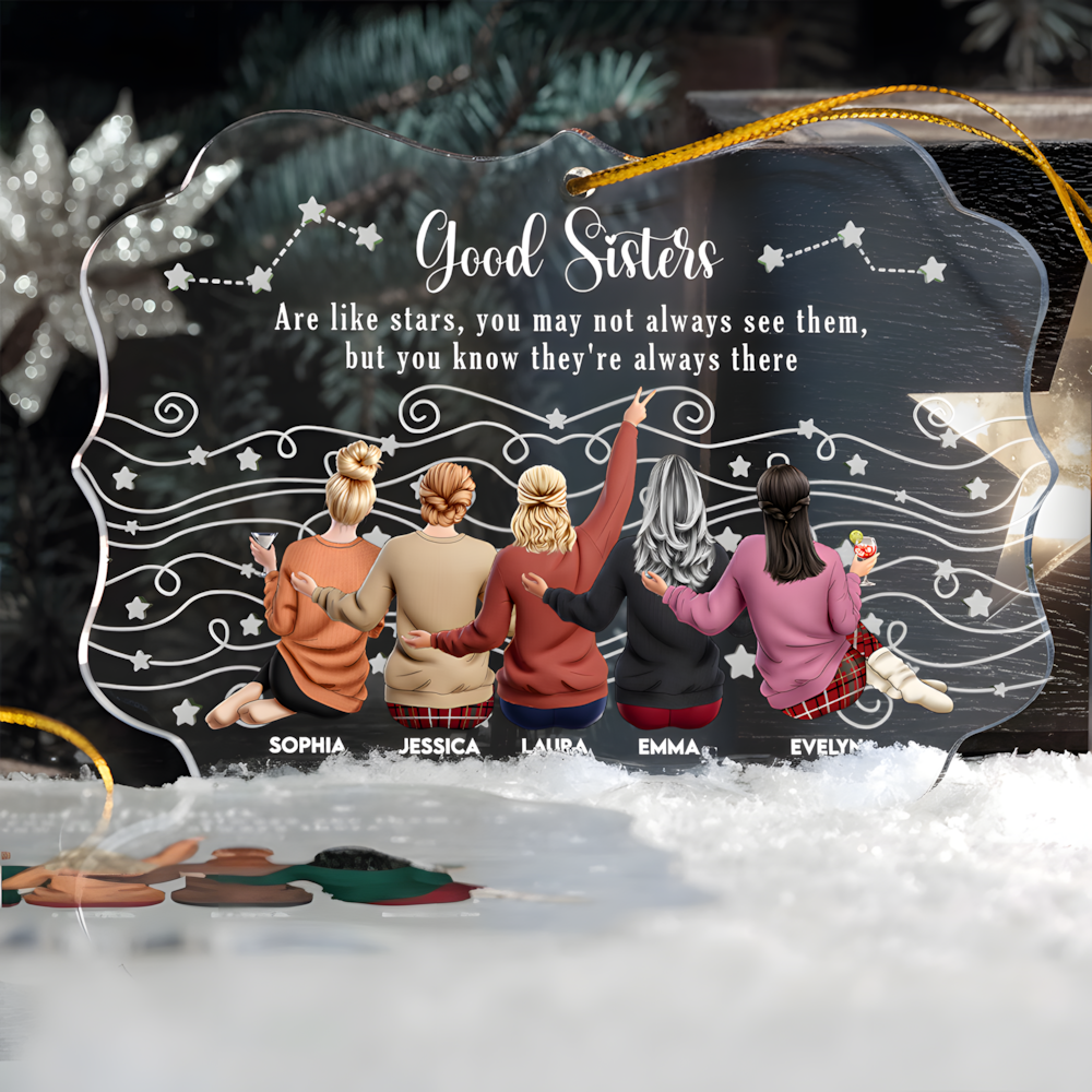 Friends Like Star - Thank You Gifts For Friends, Sisters - Personalized Acrylic Ornament - Christmas Gift For Friend