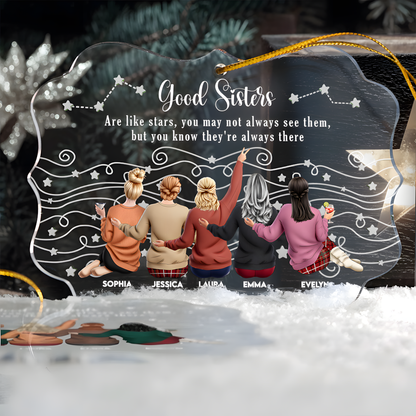 Friends Like Star - Thank You Gifts For Friends, Sisters - Personalized Acrylic Ornament - Christmas Gift For Friend