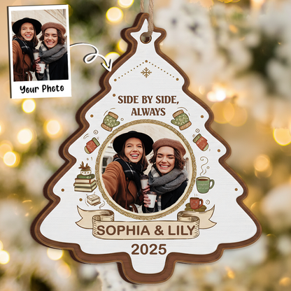 Side by Side, Always - Personalized Three Friends Christmas Tree Ornament