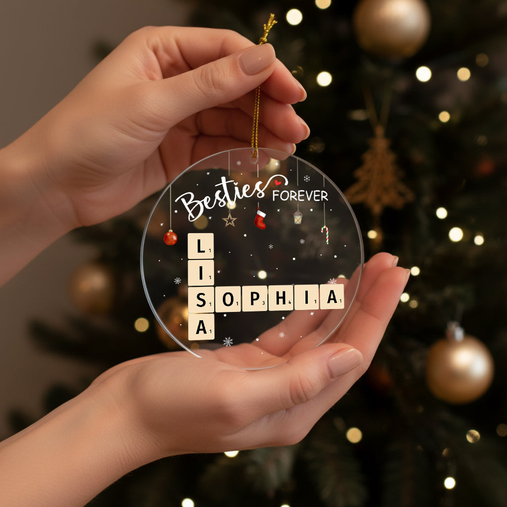 Sisters Forever Scrabble Custom Name - Personalized Acrylic Ornament