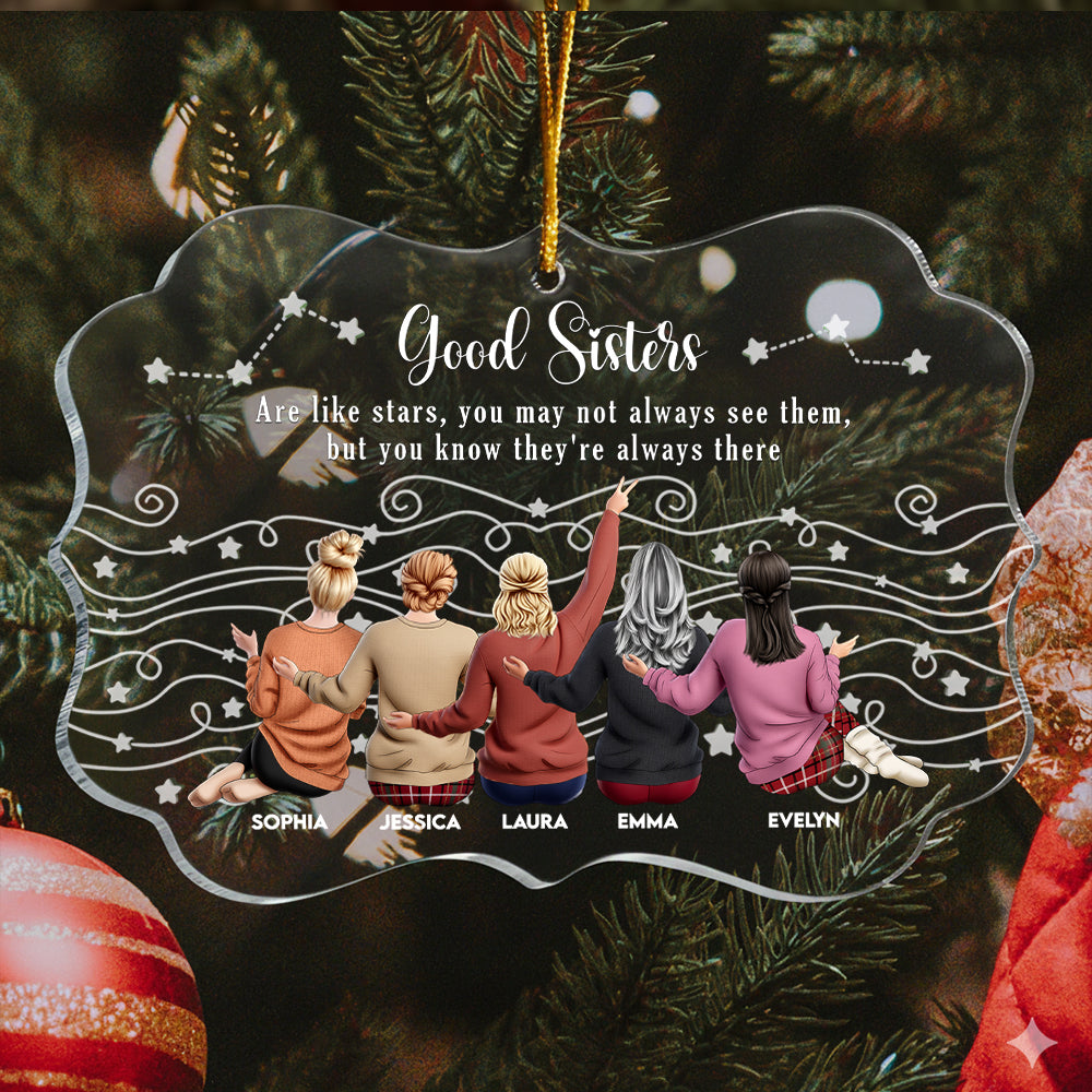 Friends Like Star - Thank You Gifts For Friends, Sisters - Personalized Acrylic Ornament - Christmas Gift For Friend